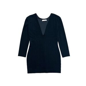 Bec and Bridge Dress Size 6 US Black Long Sleeve Bodycon Deep V-Neckline‎ Mini